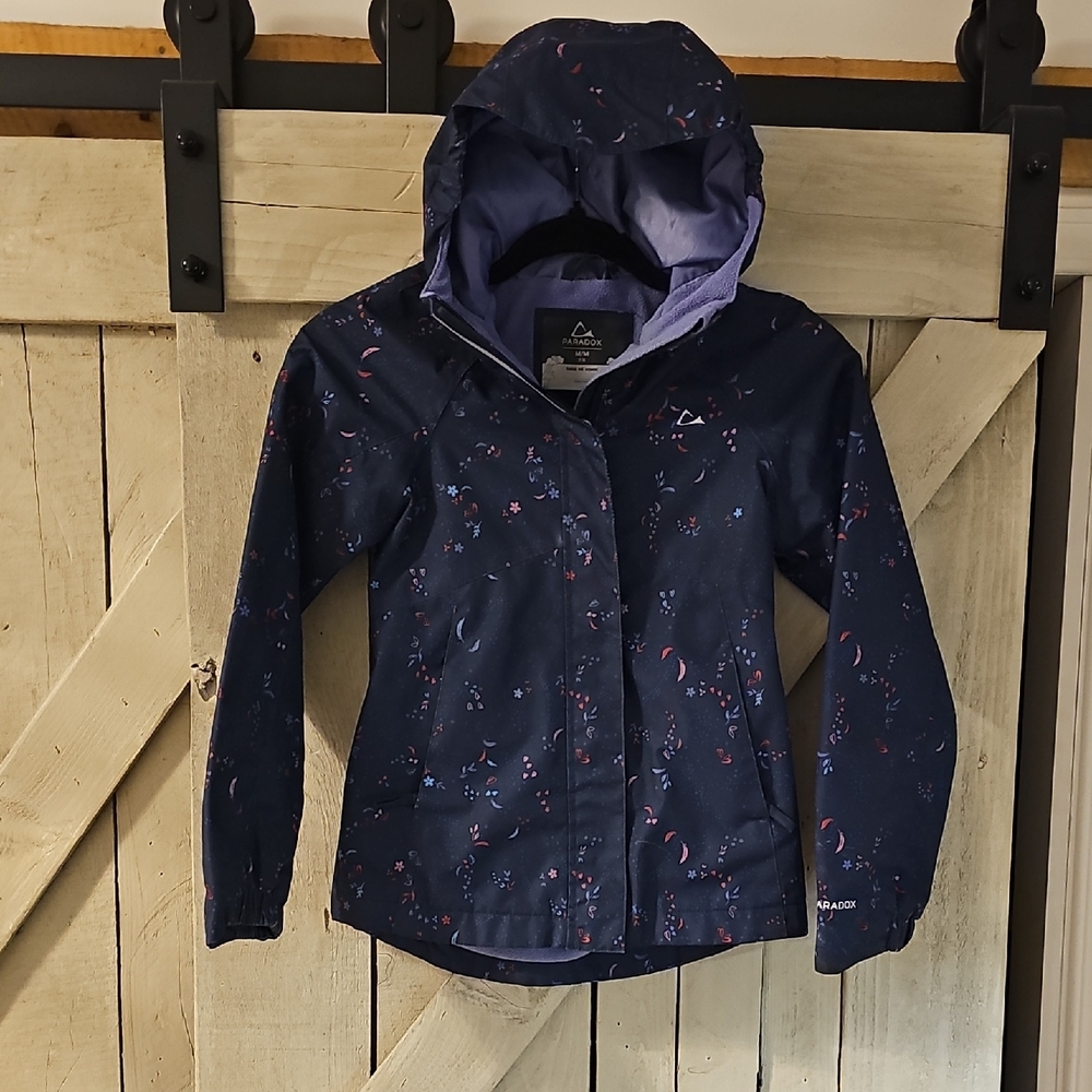 Kids Navy Blue Patterned Jacket